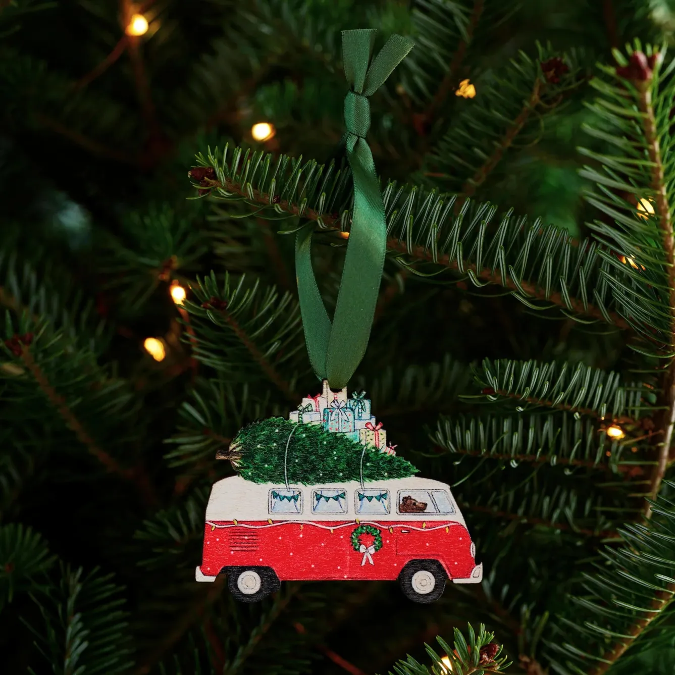 Lottie Murphy Camper Van Wooden Christmas Decoration- Christmas