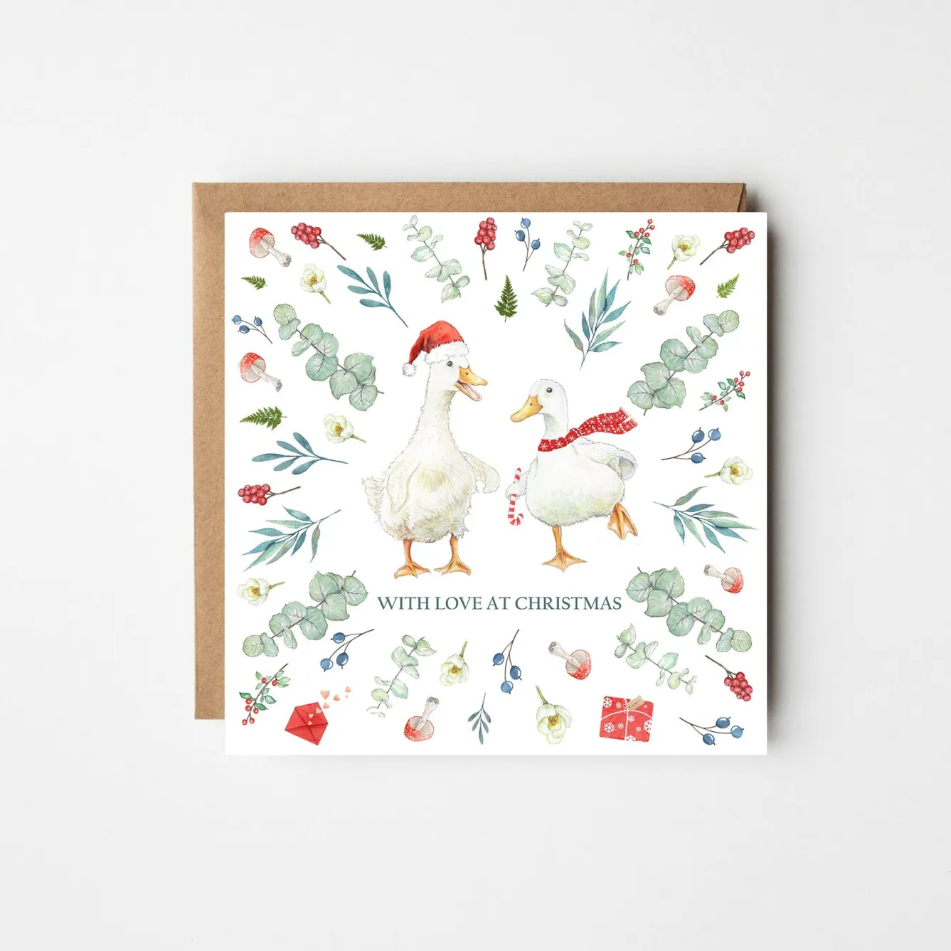 West Country Designs Candy Cane Ducks Christmas Card- Christmas Cards|Greeting Cards