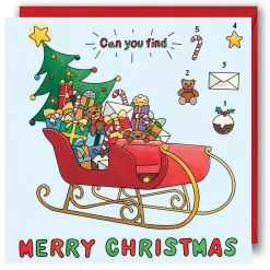 Yeti Can you find? Puzzle Christmas Card- Christmas|Greeting Cards
