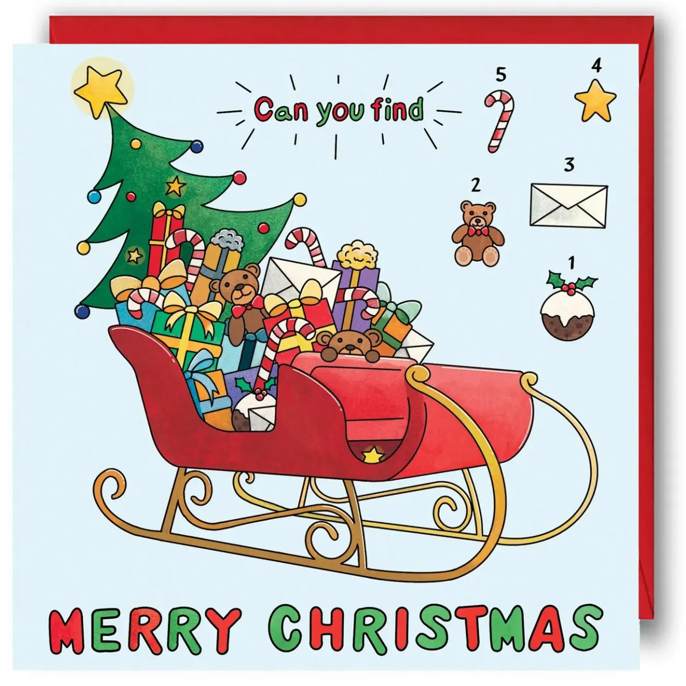 Yeti Can you find? Puzzle Christmas Card- Christmas|Greeting Cards