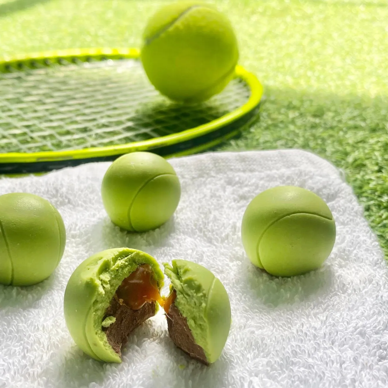Choc on Choc Caramel Filled Chocolate Tennis Balls- Tea|Chocolate