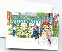 Njeri Illustrated Castle Street Flowers Christmas Card- Christmas Cards|Greeting Cards
