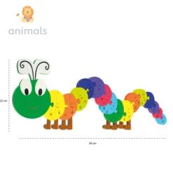 Orange Tree Toys Caterpillar Alphabet Wooden Puzzle- Puzzles|Children