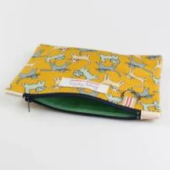Poppy Treffry Cat Flat Zip Purse with Keyring- Storage|Key Chains