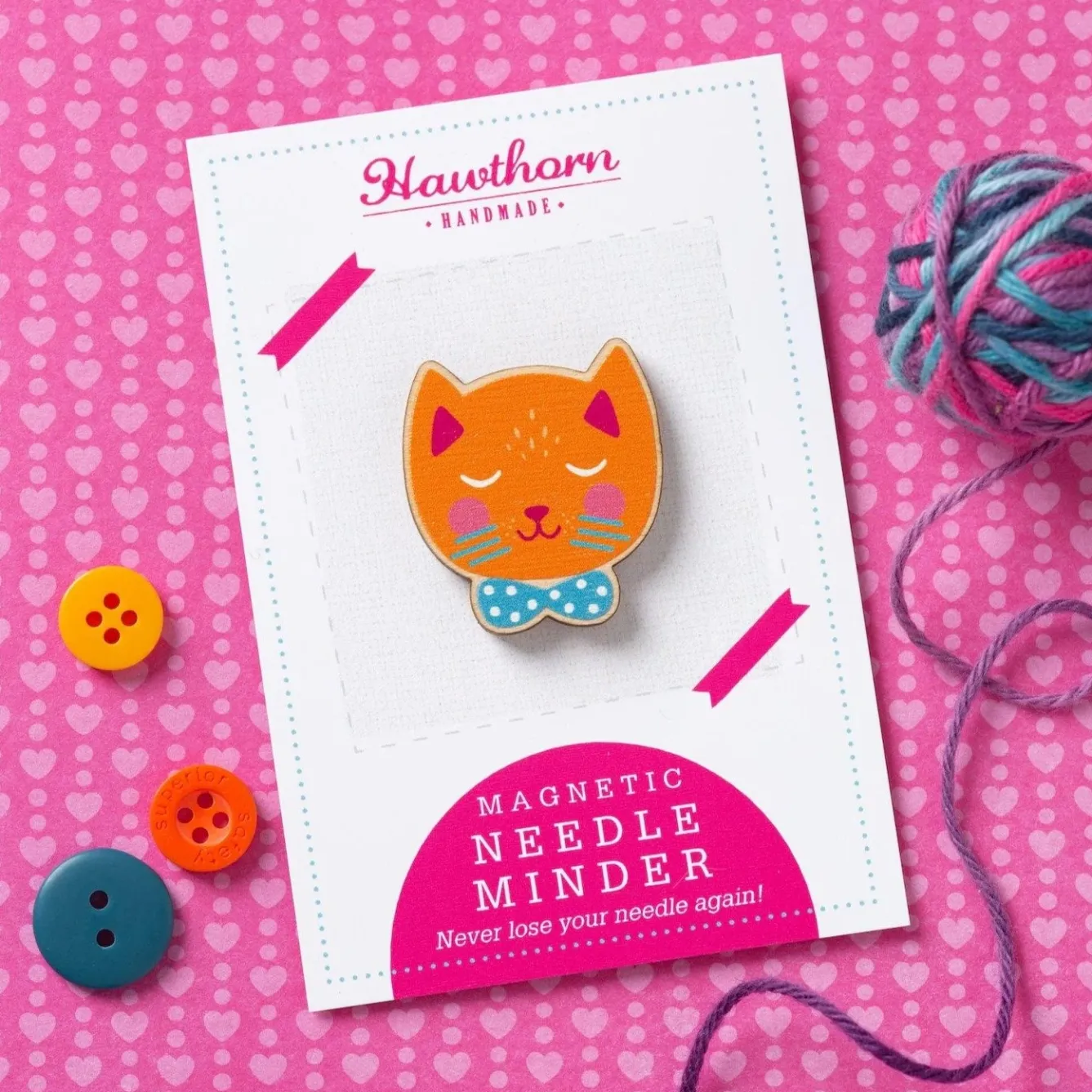 Hawthorn Handmade Cat Magnetic Needle Holder- Crafts