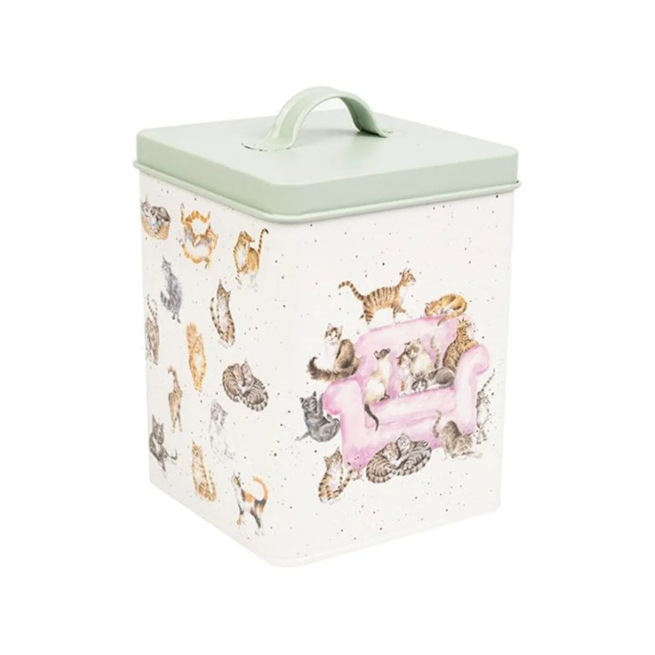 Wrendale Designs Cat Treat Square Tin- Storage Caddies|Storage
