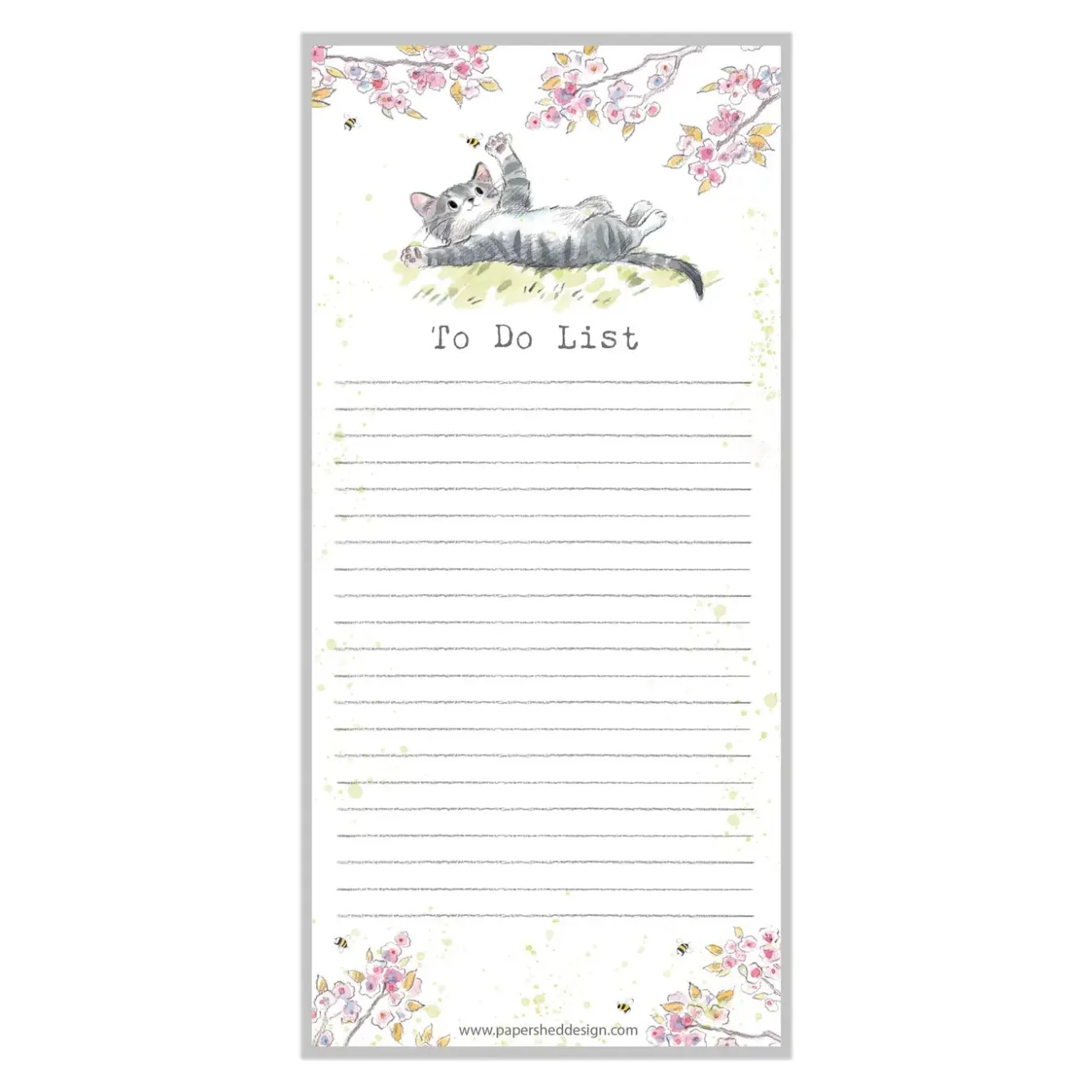 Paper Shed Design Cat with Blossom "To Do List" Magnetic List Pad- Stationery