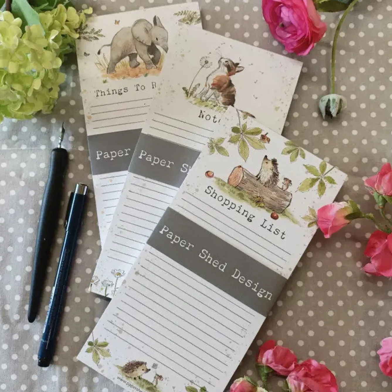 Paper Shed Design Cat with Dandelion "Notes" Magnetic List Pad- Stationery