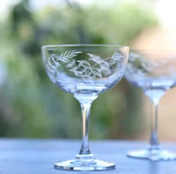 The Vintage List Champagne Saucer with Ferns Design by- Glassware
