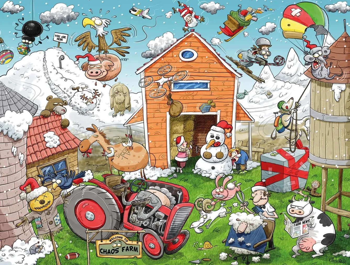 All Jigsaw Puzzles Chaos at Christmas 4 x 500 Piece Jigsaw Puzzles- Puzzles|Children