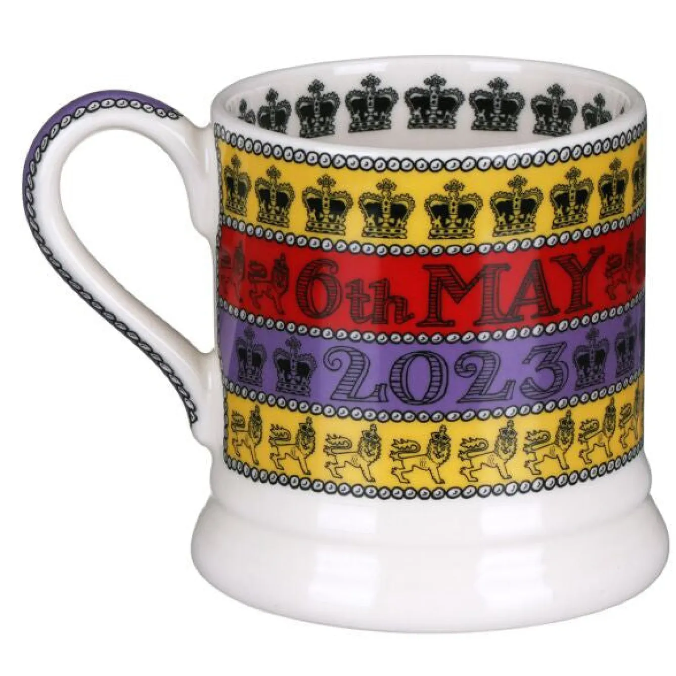 Emma Bridgewater 3 Cheers for King Charles III 1/2 Pint Mug- Royal