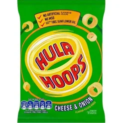 Tea & Biscuits Cheese & Onion Hula Hoops Potato Chips- Snacks & Crackers
