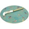 Sara Miller London Chelsea Collection Cheese Plate with Knife- Plates