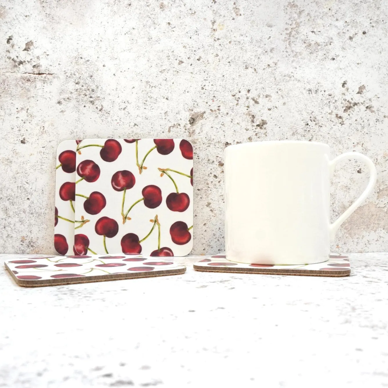 Corinne Alexander Cherry Coaster Set by- Coasters