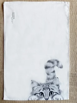 Katherine Sheard Designs Chester Cat Tea Towel- Tea|Tea Towels