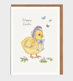 Lottie Murphy Chick in a Bonnet Easter Card- Easter