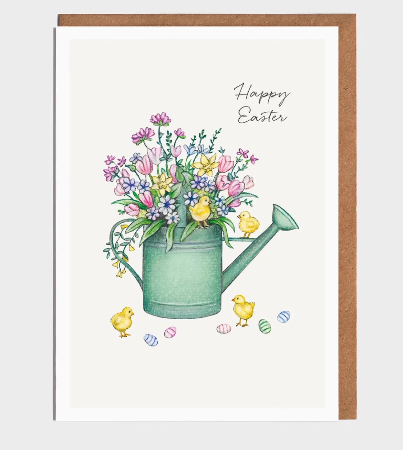 Lottie Murphy Chicks and Watering Can Easter Card- Easter