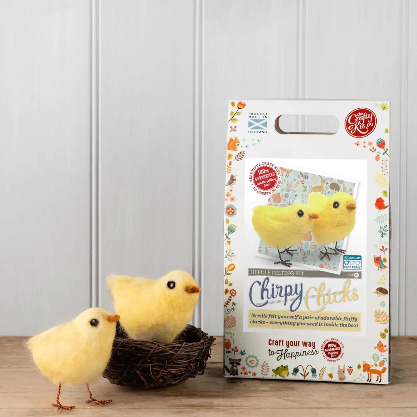 The Crafty Kit Co. Chirpy Chicks Needle Felting Kit- Easter|Crafts