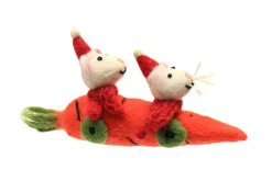 Amica Felt Christmas Carrot Car with Mice Felt Decoration- Christmas Decorations|Christmas