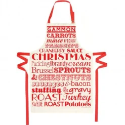 Victoria Eggs Christmas Dinner Apron - Red- Aprons