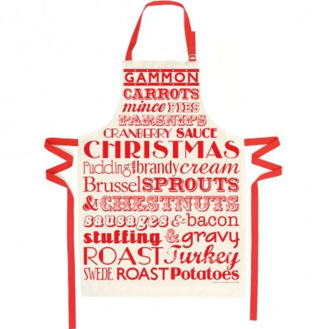 Victoria Eggs Christmas Dinner Apron - Red- Aprons