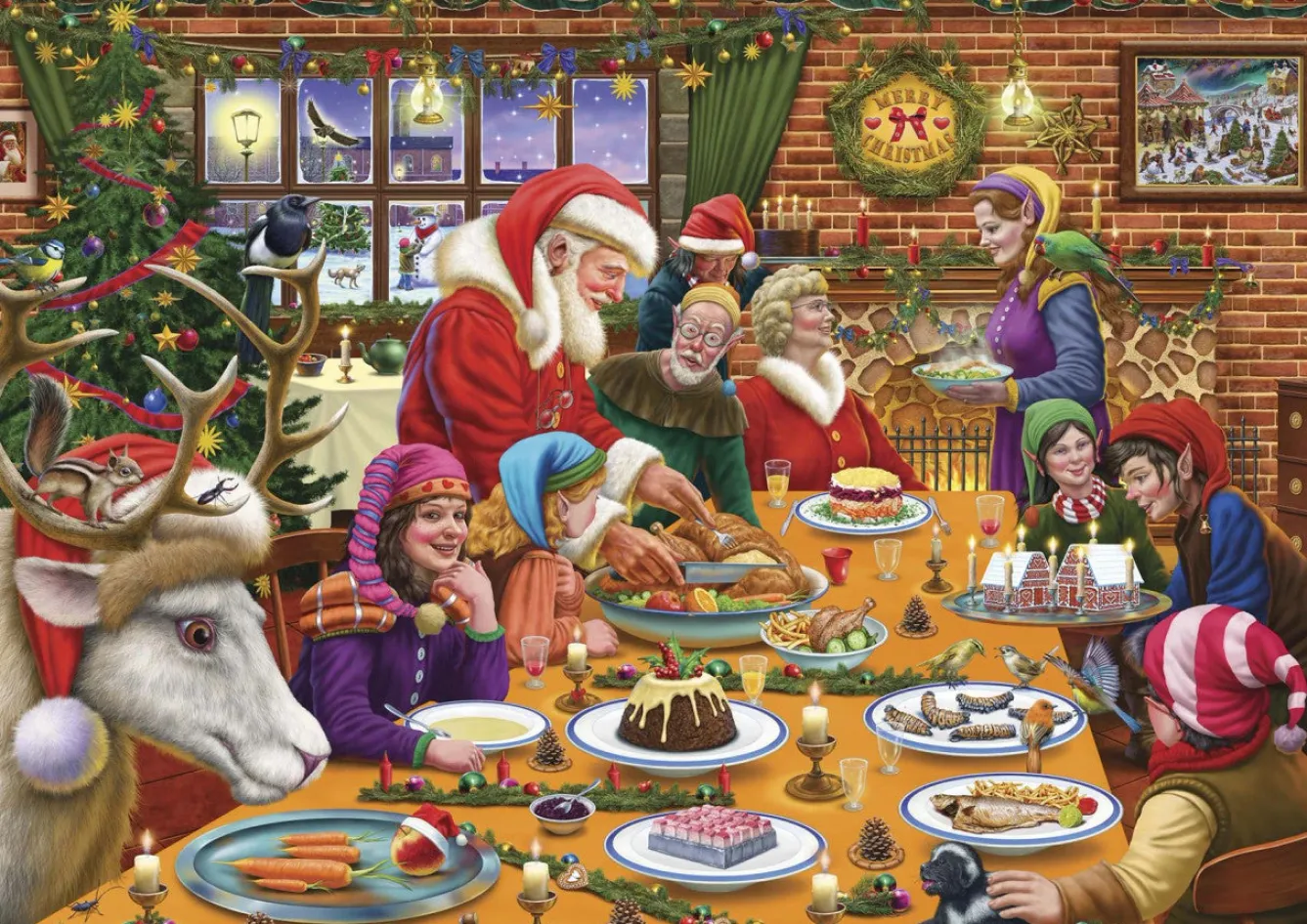 All Jigsaw Puzzles Christmas Dinner at Santa's Workshop 1000 Piece Jigsaw Puzzle- Christmas|Puzzles