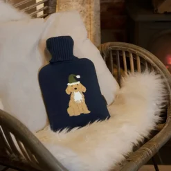 Sophie Allport Christmas Dogs Knitted Statement Hot Water Bottle- Seasonal Decor|Pillows & Throws