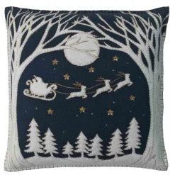 Jan Constantine Christmas Eve Pillow - Navy- Seasonal Decor|Pillows & Throws