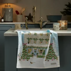Sophie Allport Christmas House Scene Tea Towel- Seasonal Decor