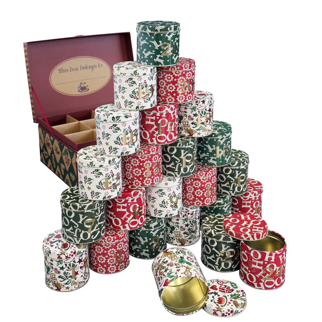 Emma Bridgewater Christmas Joy Advent Tin Calendar- Christmas|Advent