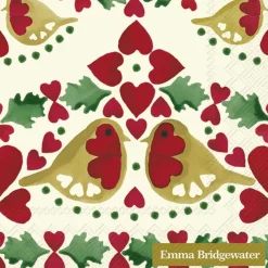 Emma Bridgewater Christmas Joy Robin Cream Paper Napkins- Napkins