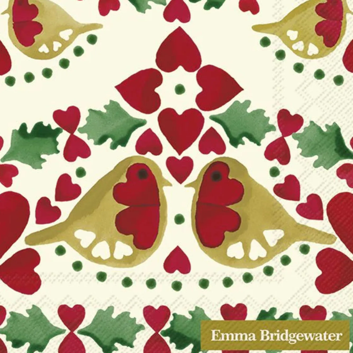 Emma Bridgewater Christmas Joy Robin Cream Paper Napkins- Napkins