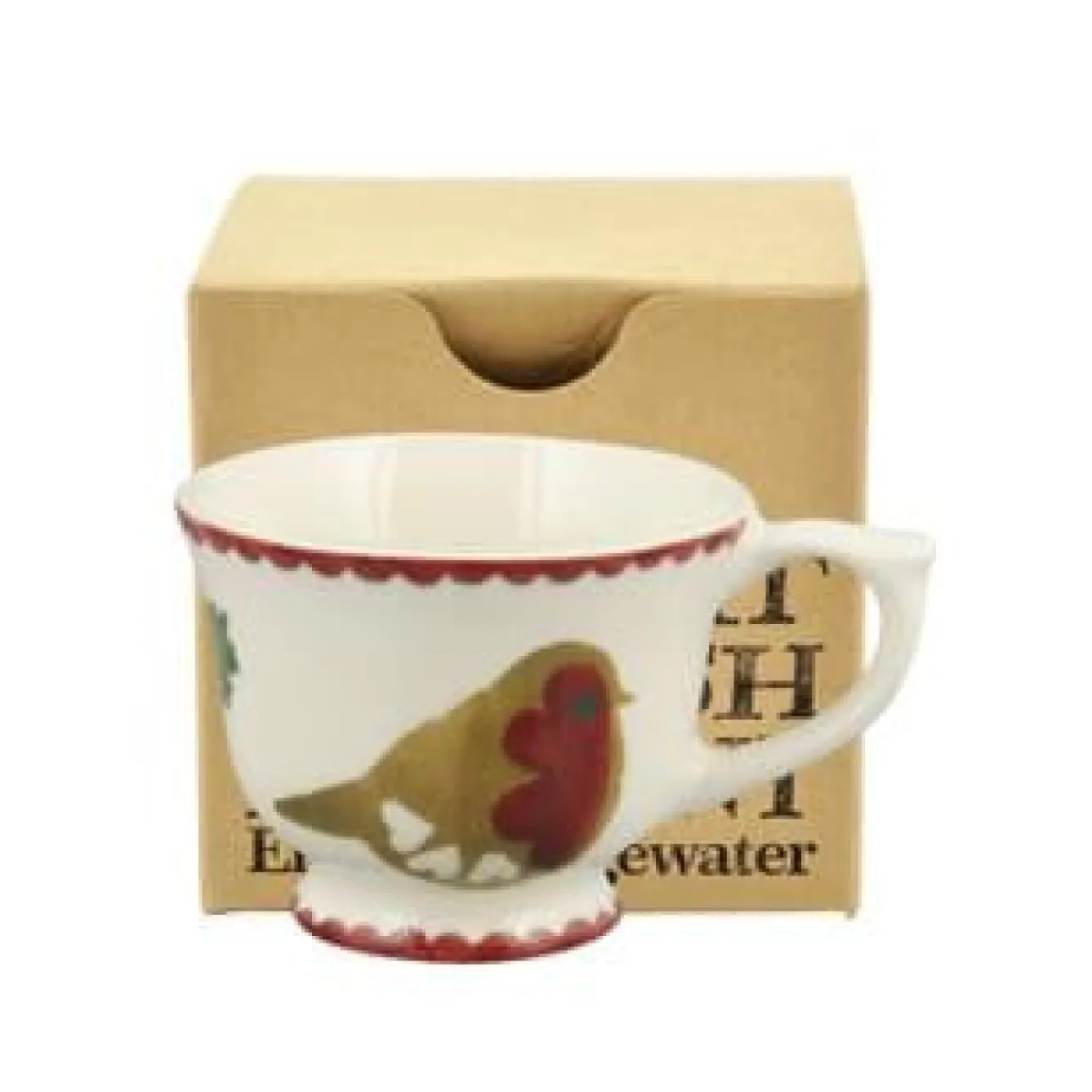 Emma Bridgewater Christmas Joy Robin Tiny Teacup Boxed- Christmas Decorations