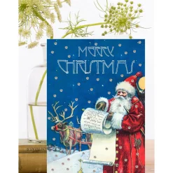 Madame Treacle Christmas List Christmas Glittered Greetings Card- Christmas|Greeting Cards