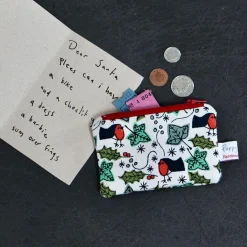 Poppy Treffry Christmas Small Flat Coin Purse- Storage|Seasonal Decor