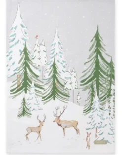 Sophie Allport Christmas Stags Scene Tea Towel- Tea|Seasonal Decor