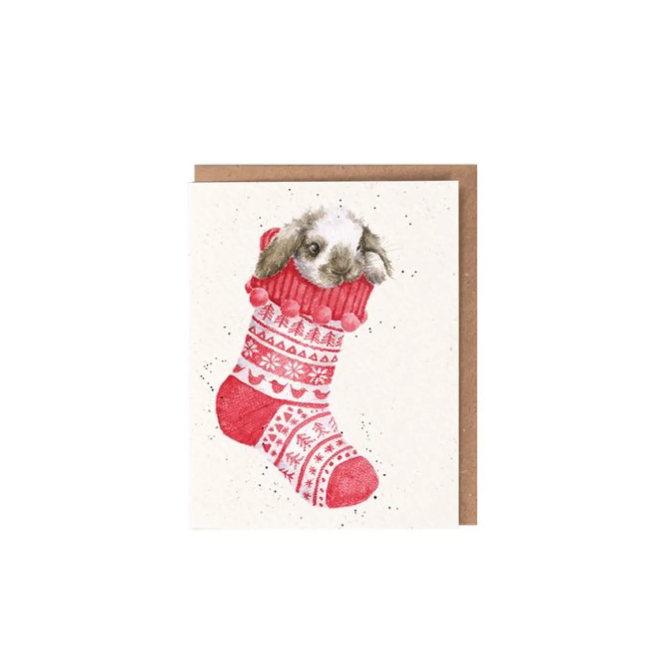 Wrendale Designs 'Christmas Stocking' Rabbit Gift Enclosure Card- Christmas|Greeting Cards
