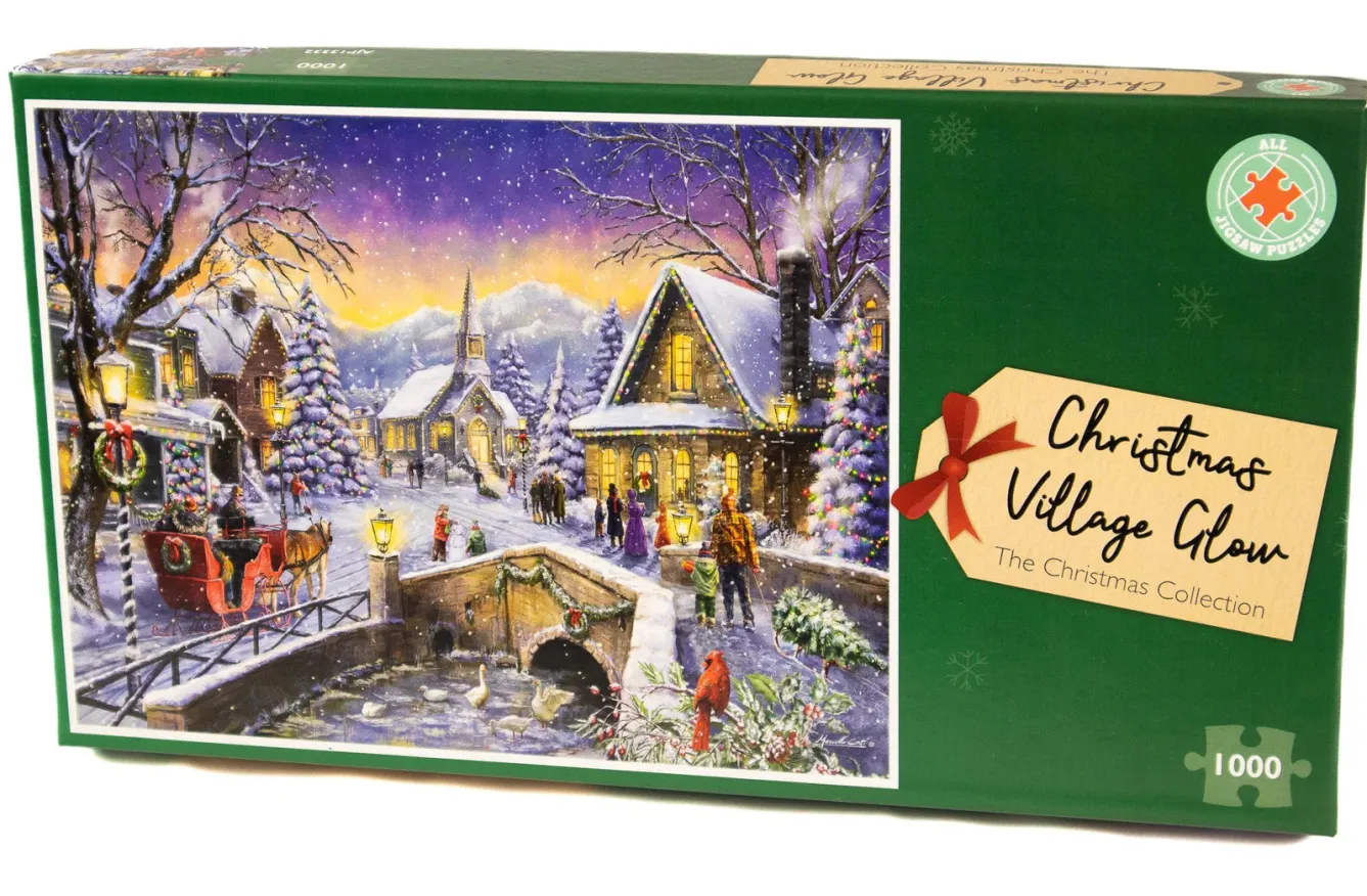 All Jigsaw Puzzles Christmas Village Glow 1000 Piece Jigsaw Puzzle- Puzzles|Children
