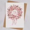 Victoria Eggs Christmas Wreath Pack of 8 Foiled Christmas Cards- Stationery