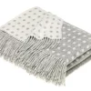 Bronte Moon Classic Collection Spot Gray Merino Lambswool Throw Blanket- Pillows & Throws|Bright Colors