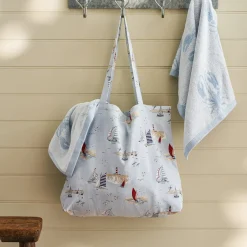 Sophie Allport Coastal Boats Cotton Tote Bag- Bags