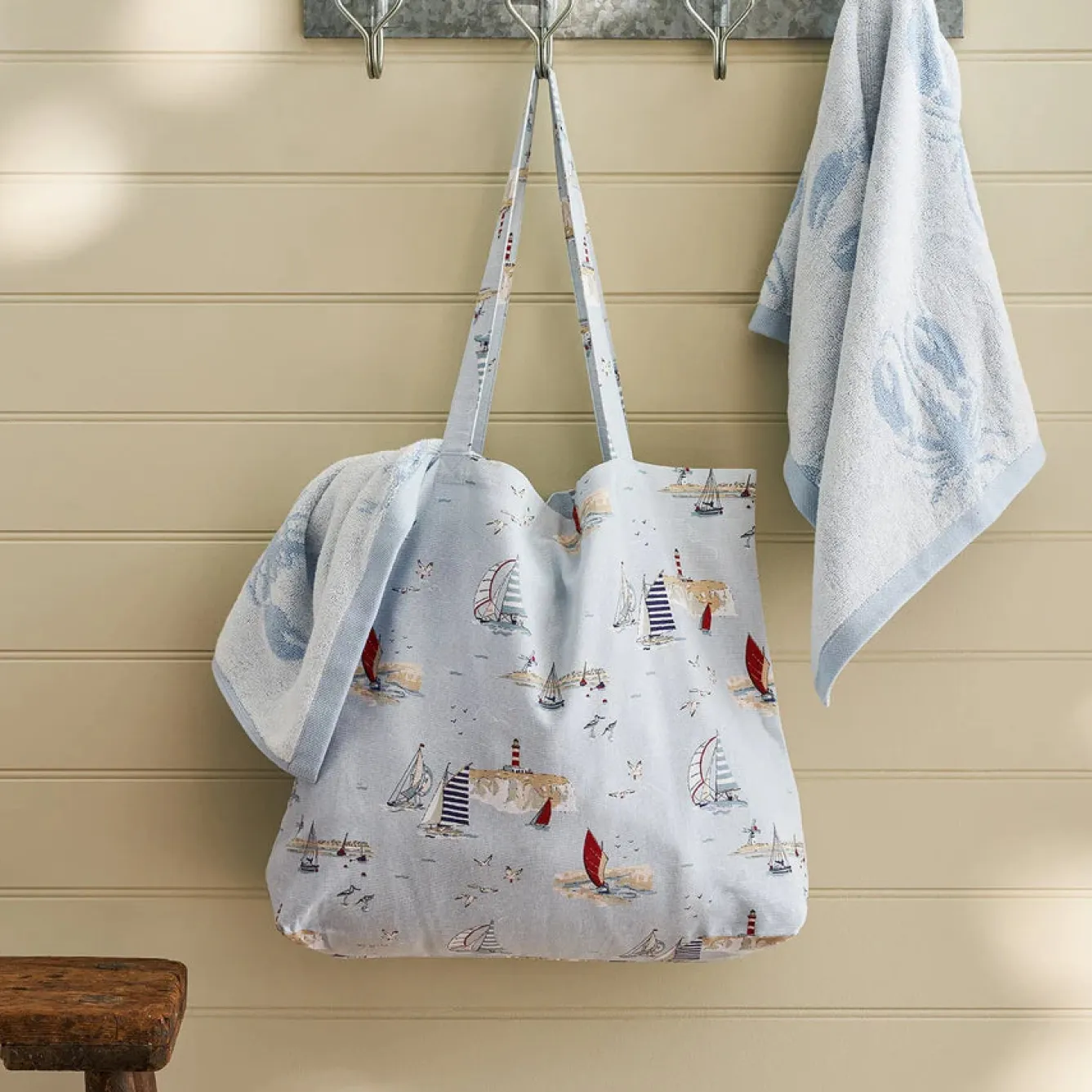 Sophie Allport Coastal Boats Cotton Tote Bag- Bags