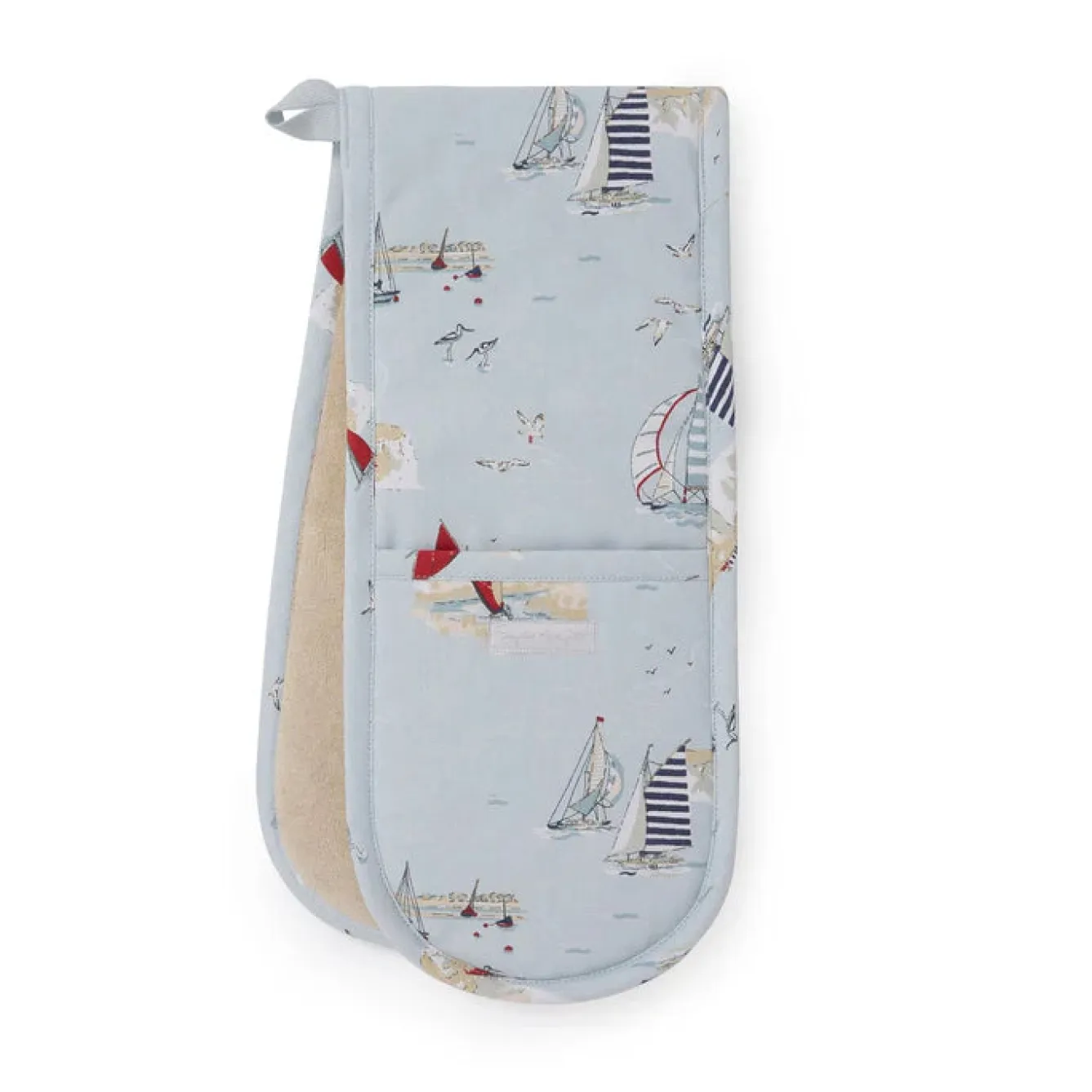 Sophie Allport Coastal Boats Double Oven Glove- Oven Gloves/Mitts