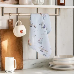 Sophie Allport Coastal Boats Tea Towel- Tea|Tea Towels