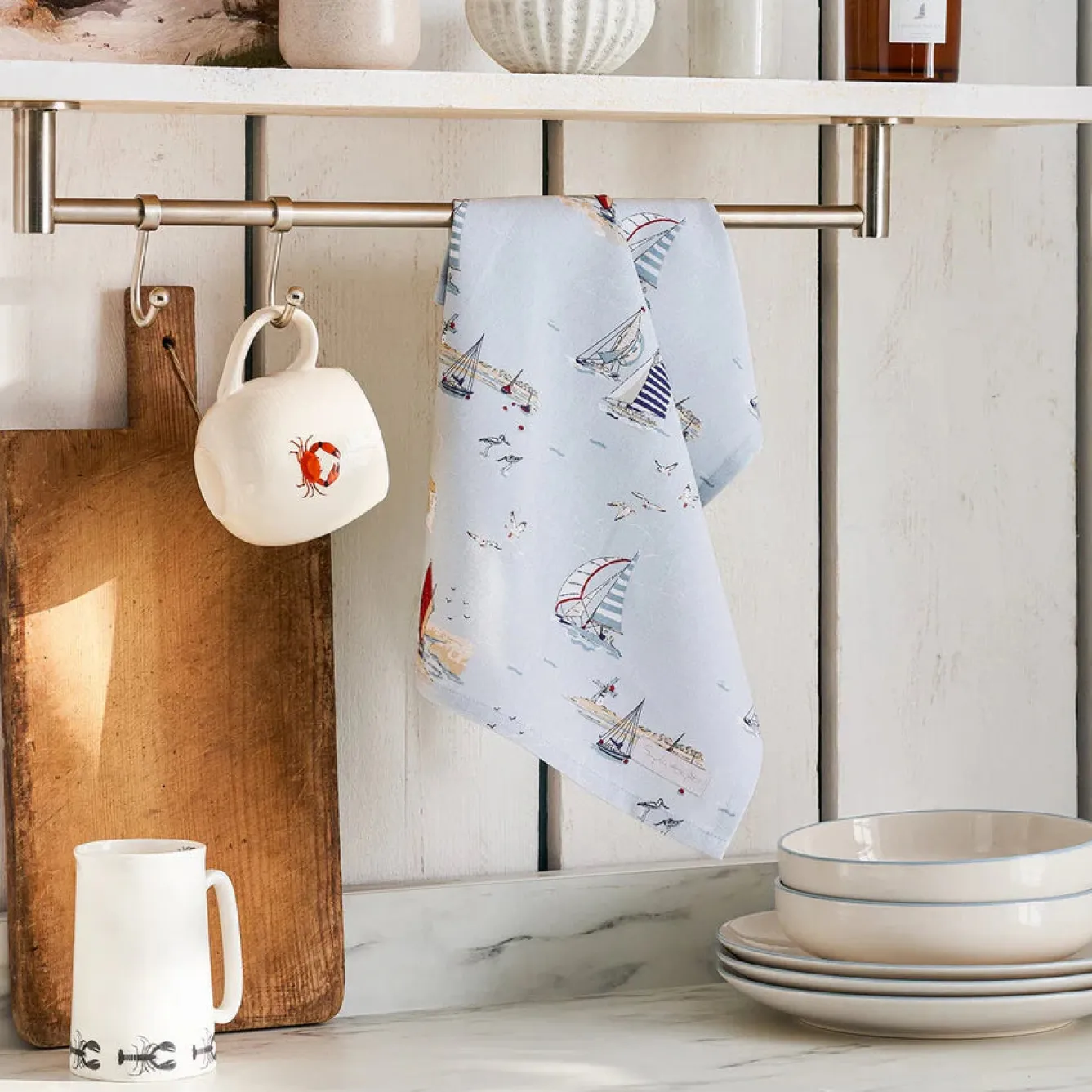 Sophie Allport Coastal Boats Tea Towel- Tea|Tea Towels