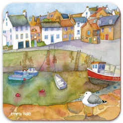 Emma Ball Coastal Harbour Coaster- Tea|Coasters