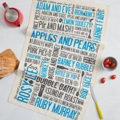 Victoria Eggs Cockney Rhyming Slang Tea Towel- Tea|Tea Towels