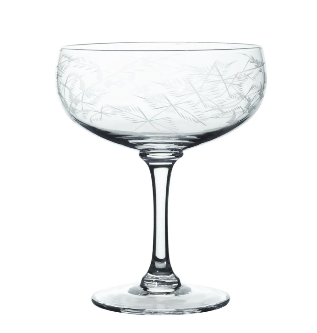 The Vintage List Cocktail Glass with Fern Design by- Glassware