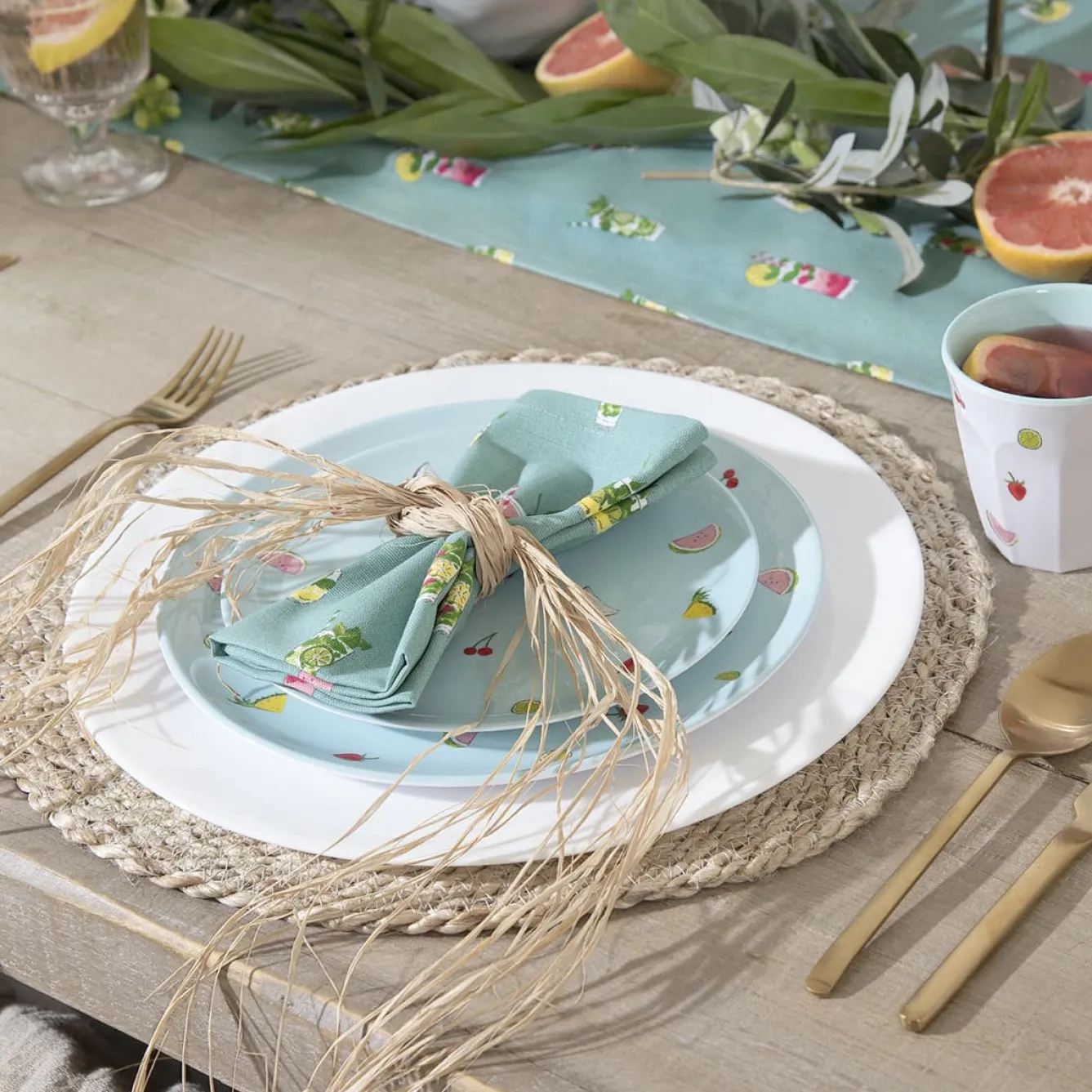 Sophie Allport Cocktails Melamine Dinner Plate- Picnic|Melamine