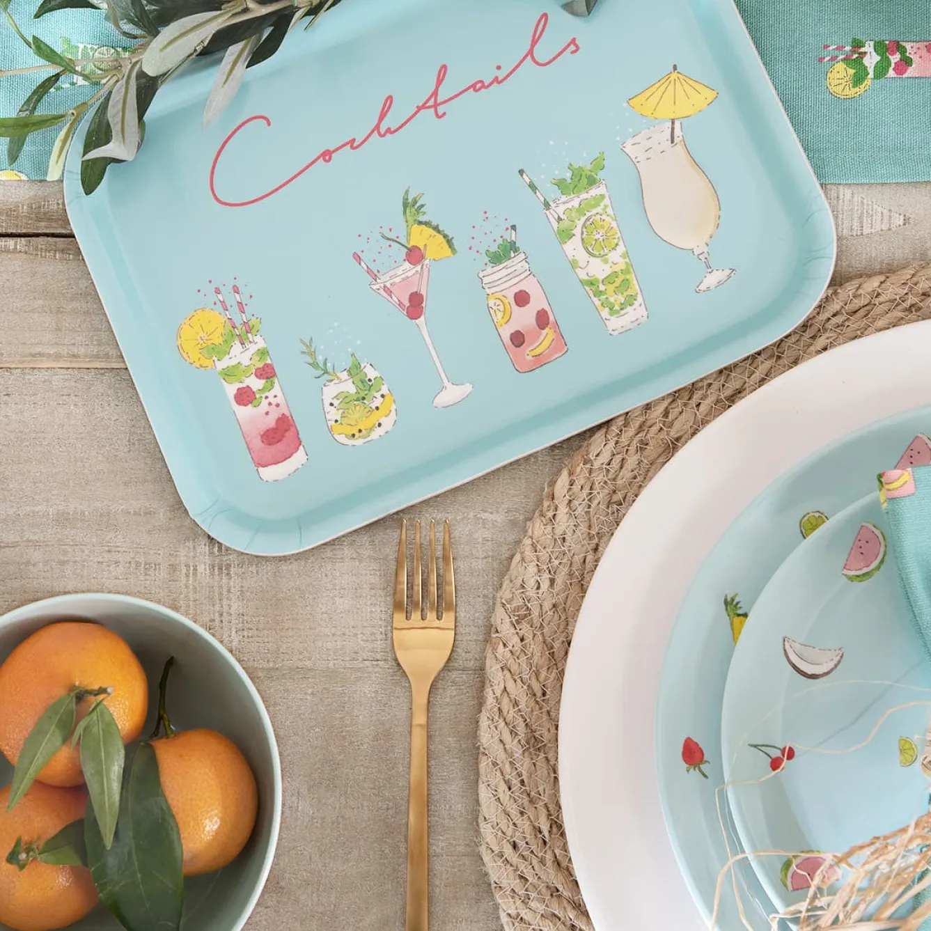 Sophie Allport Cocktails Small Tray- Tea|Trays